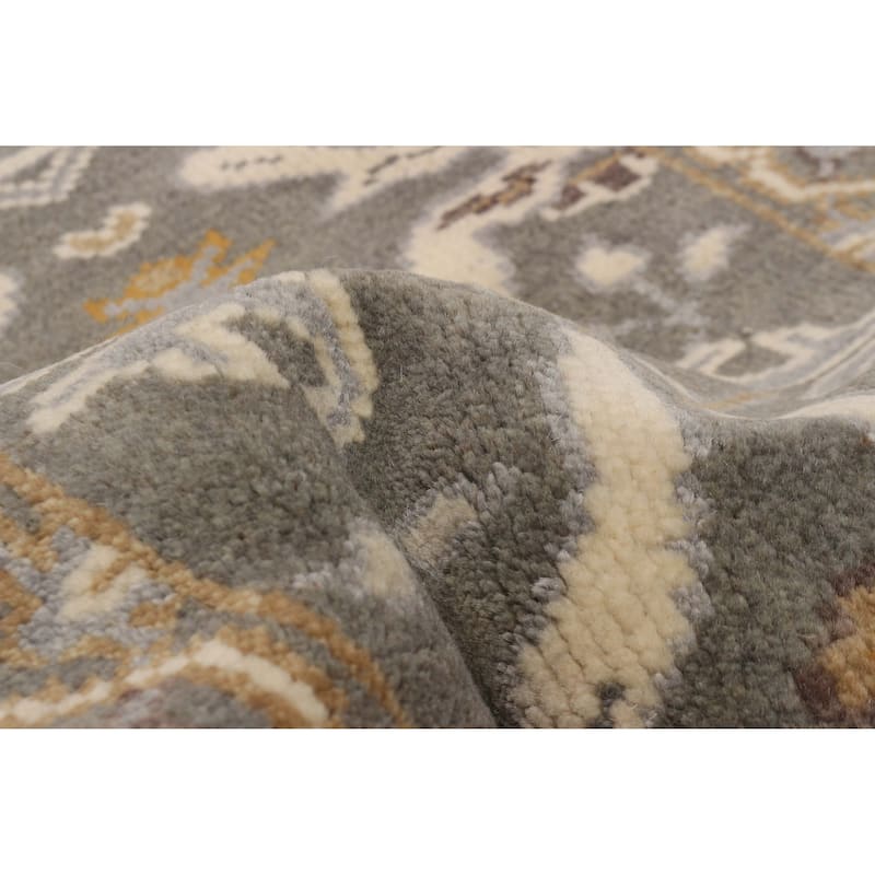 ECARPETGALLERY Hand-knotted Royal Oushak Dark Grey Wool Rug - 2'6 x 5'10