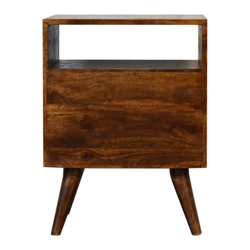 HomeRoots 24" Chestnut Solid Wood Two Drawer Nightstand
