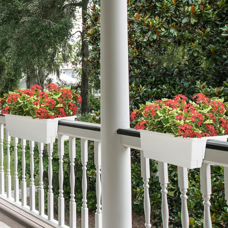 Pure Garden 20.75in Railing Planter - 6-Gal Outdoor Flower Box