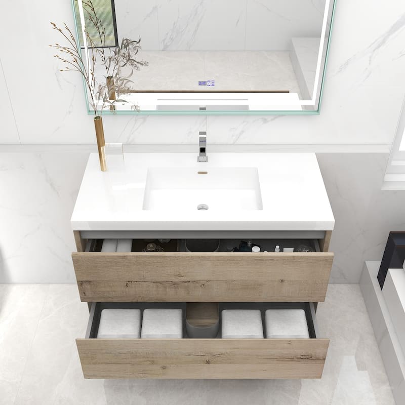 Selina 42" Wall Mounted Vanity with Single Sink - 42