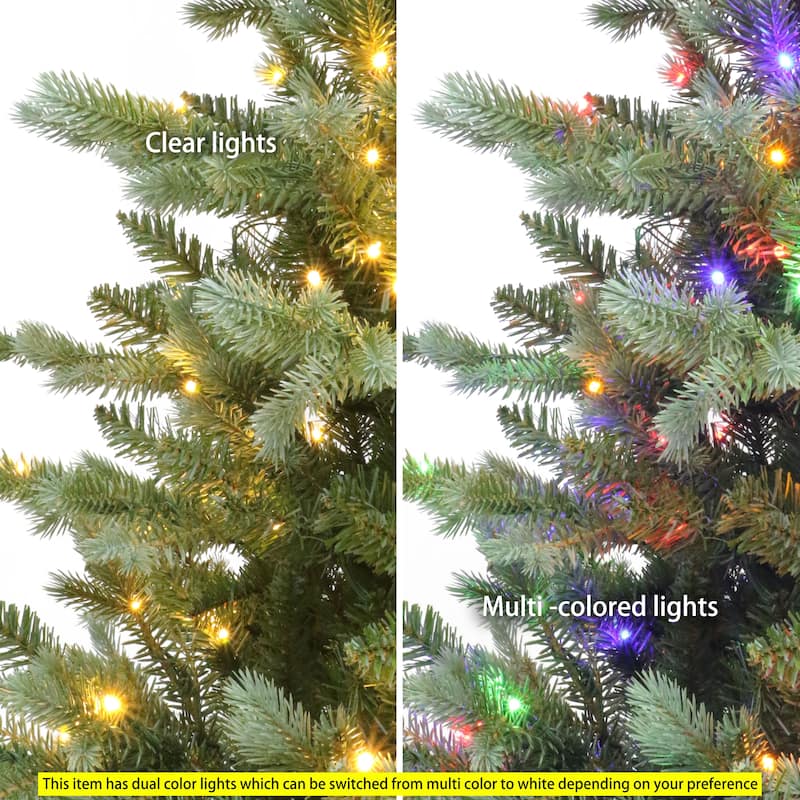 Puleo International 4.5' Pre-Lit Linden Fir Artificial Tree with 200 Dual-Color LED Lights