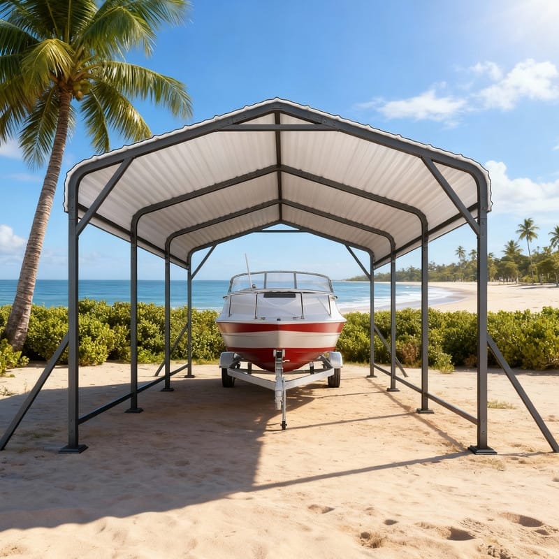 EROMMY Heavy Duty Metal Carport with Extra Support Poles, UV & Waterproof Car Canopy for Outdoor Vehicle Shelter