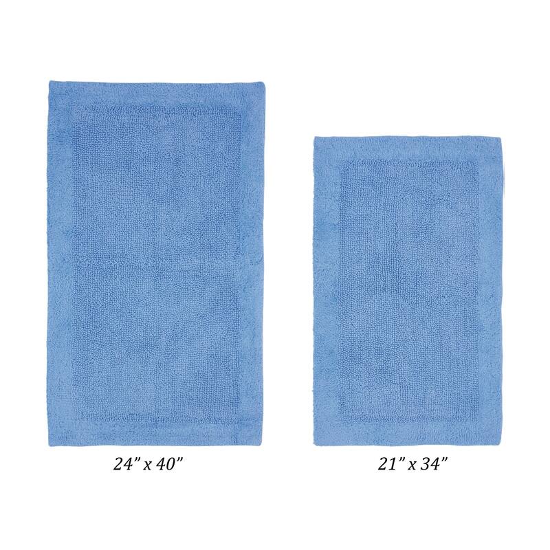 Better Trends Bath Rugs Set 100% Cotton Tufted Soft Water Absorbent Bathroom Rug for Shower, Sink Bath Mats Edge Collection