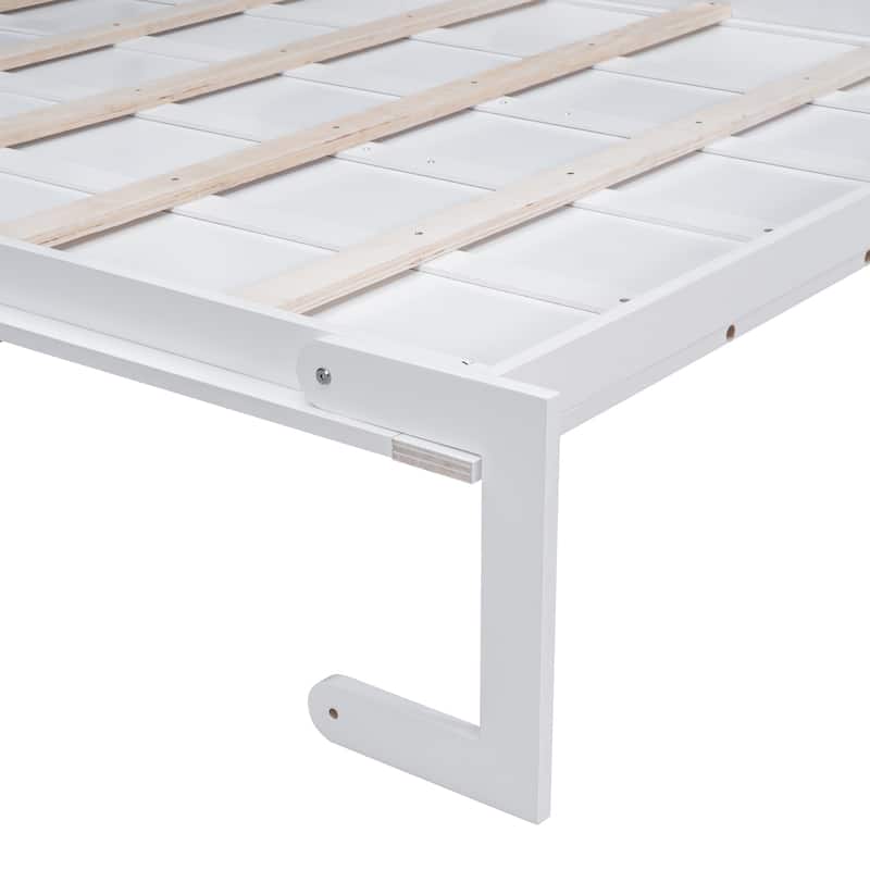 White Modern Queen Murphy Bed with Cushion