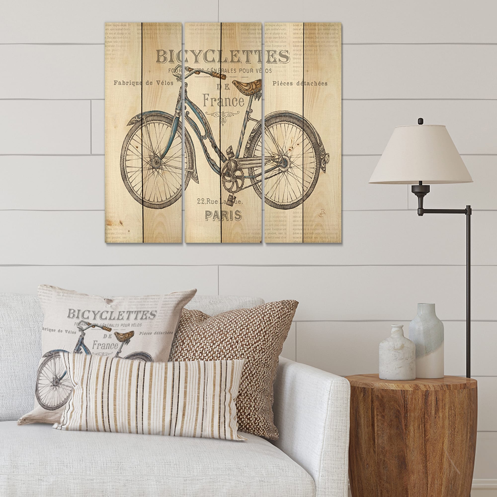 Designart 'Paris France Bicycles' Vintage Transportation-image