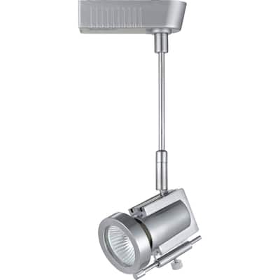 Flared Torch Design Rotational Track Light Head with 6 inch Stem, Silver