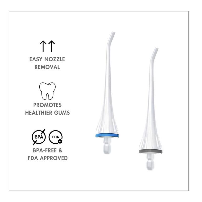 Replacement Tips for Poseidon & Professional Oral Irrigator by ToiletTree Products. Twin Pack - white - 1.5 x 1.5 x 2