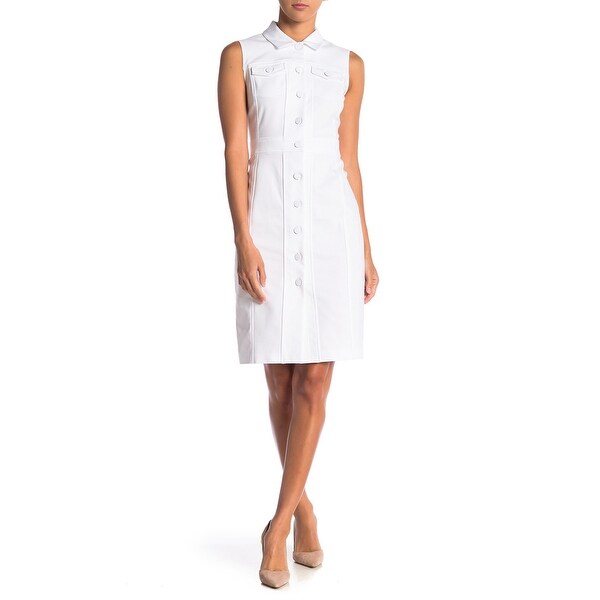 calvin klein white shirt dress