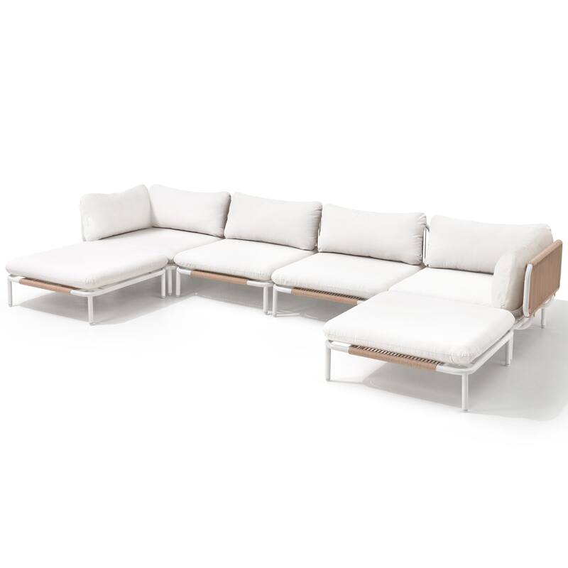 Outdoor Cushioned Sectional Sofa Chat Set Patio Furniture Conversation Set, Free Combination