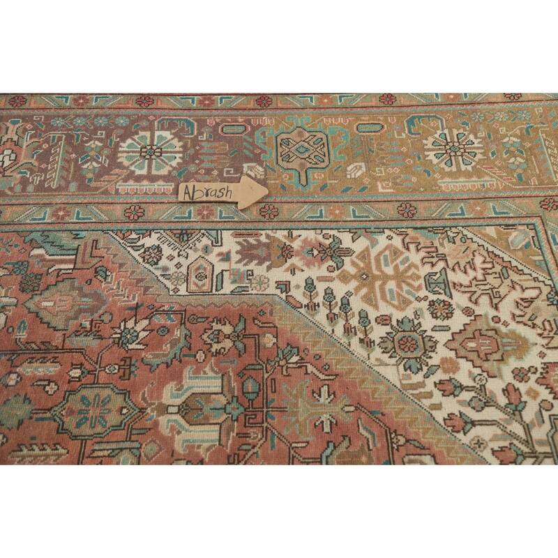 Handmade Geometric Tabriz Persian Vintage Rug Oriental Wool Carpet - 9'10" x 12'7"