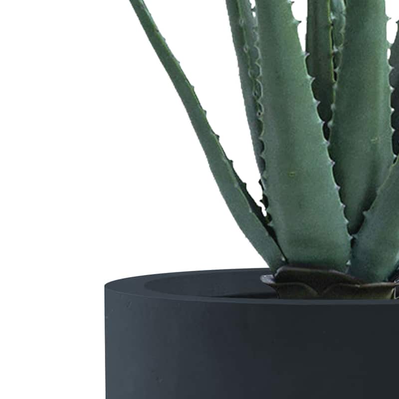 Kante 31.4" and 23.6"H Weathered Finish Concrete Tall Planters (Set of 2), Large Outdoor Indoor