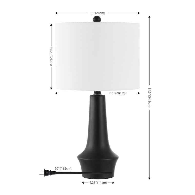 SAFAVIEH Lighting Suad 22" Modern & Contemporary Table Lamp - 11" W x 11" D x 22" H - 11Wx11Dx22H