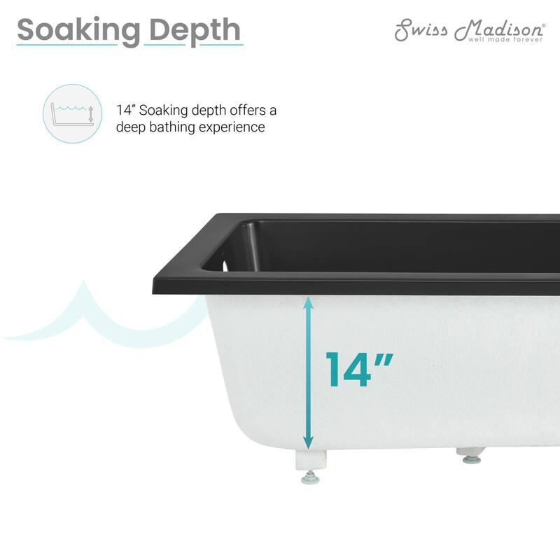 Swiss Madison SM-DB572 Voltaire 54" Drop In Acrylic Soaking Tub with