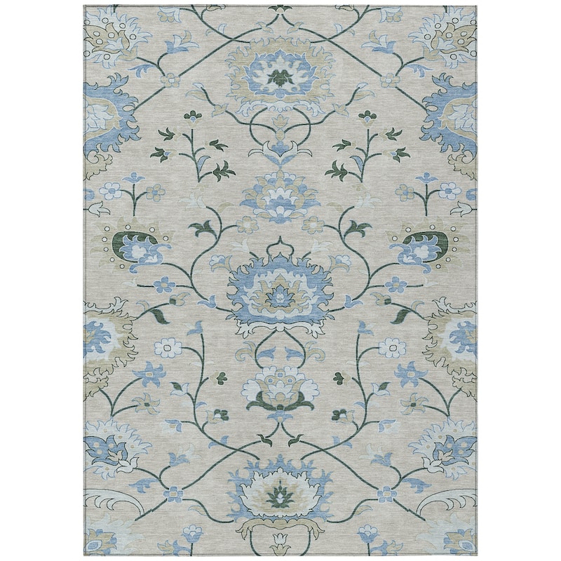 Machine Washable Indoor/ Outdoor Traditional Serena Chantille Rug