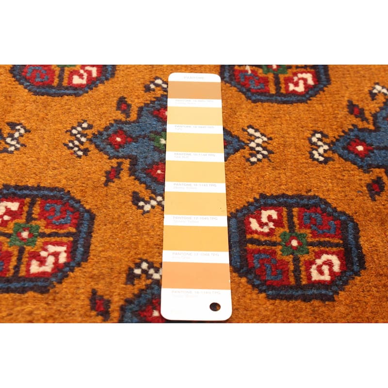ECARPETGALLERY Hand-knotted Uzbek Kargahi Copper Wool Rug - 2'6 x 6'9