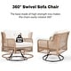 preview thumbnail 3 of 8, 4-Piece Sectional Rattan Outdoor Conversation Set with Swivel Chairs