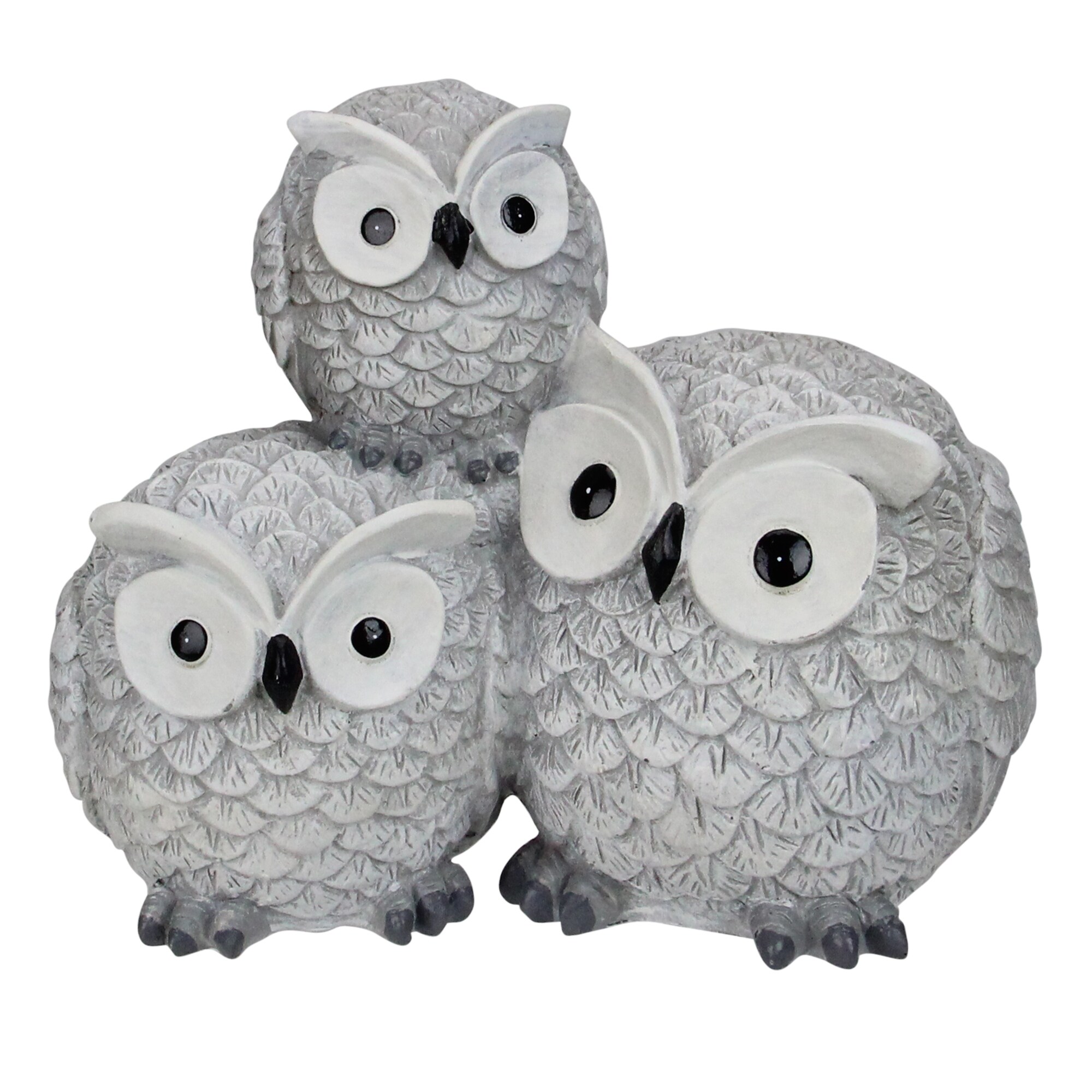 Shop 7 25 Gray Wide Eyed Outdoor Stacked Owl Garden Statue On