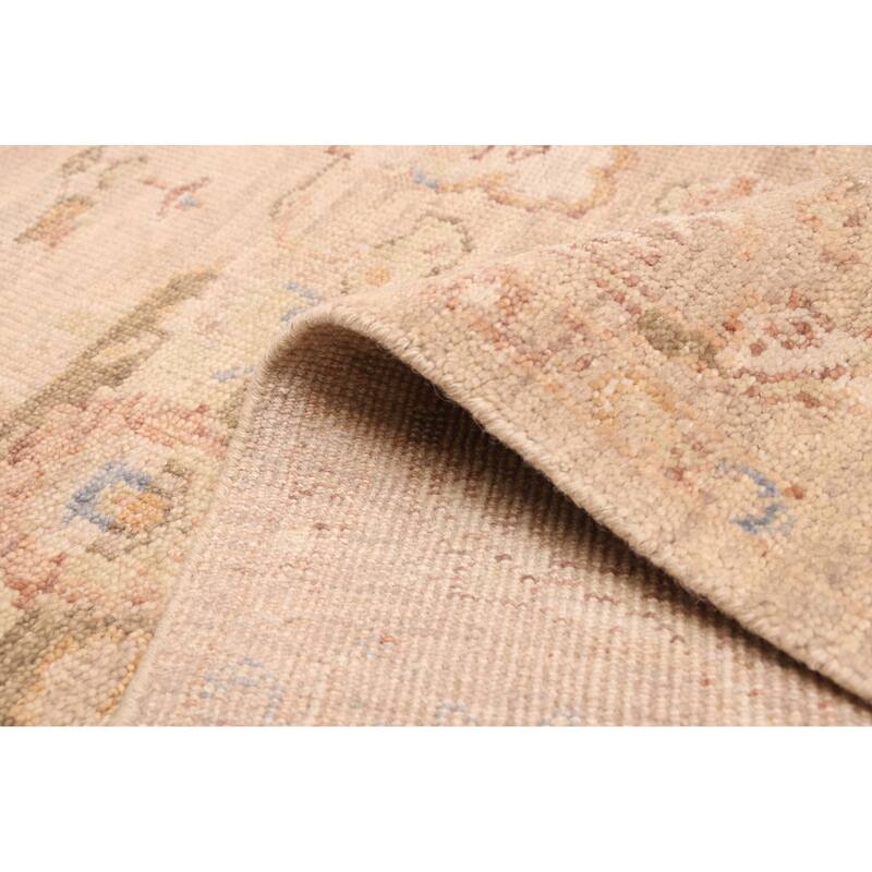 ECARPETGALLERY Hand-knotted Modern Oushak Tan Wool Rug - 8'8 x 11'3