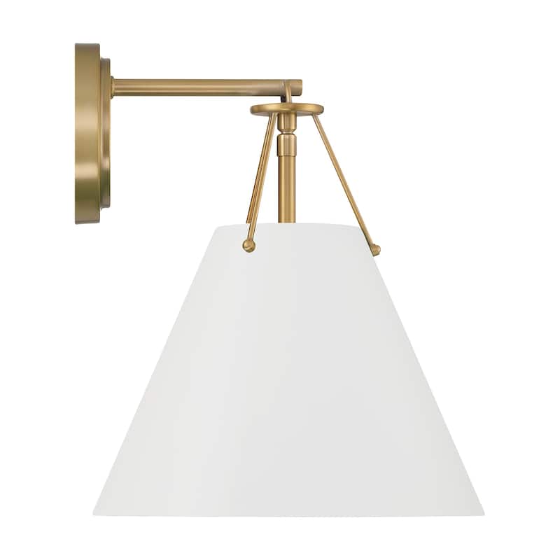 Xavier 1 Light Vibrant Gold + White Sconce