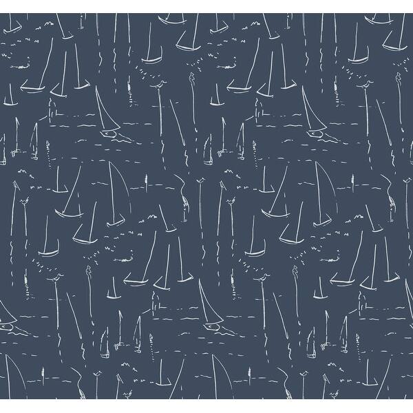 slide 2 of 7, York Wallcoverings Vermillion Coast Ultramarine Wallpaper