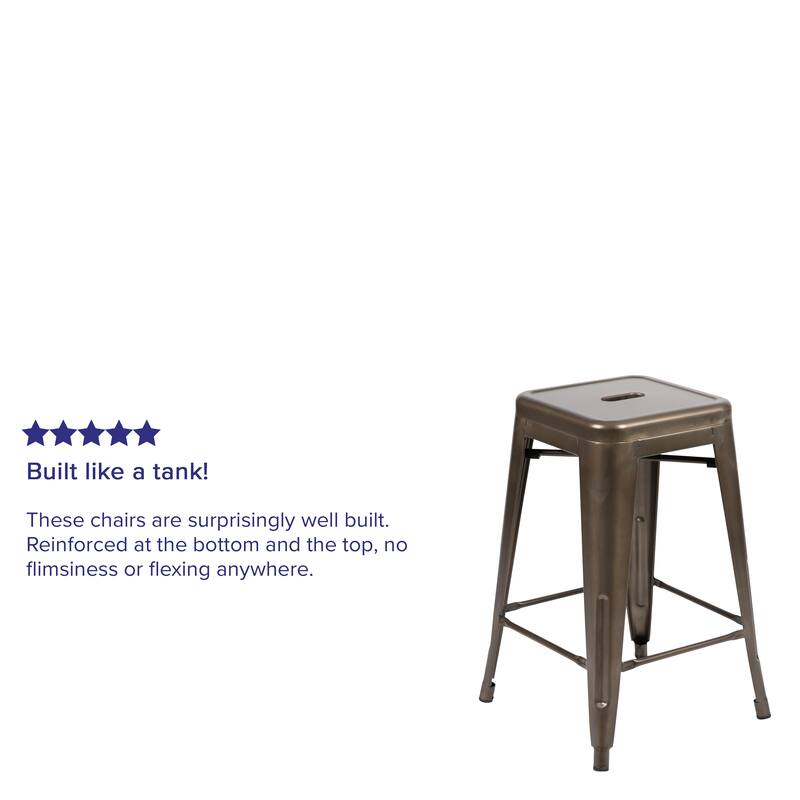 Industrial Metal Bar Stool (Set of 4)