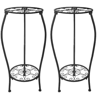 Metal Plant Stand 2 Tier Indoor Outdoor - 11x 11 x 25.2 inches