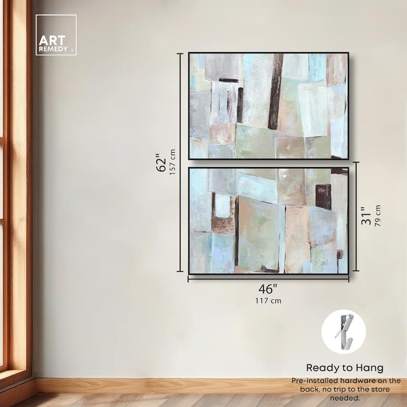 Crossed Lines Canvas Set of 2 by Art Remedy