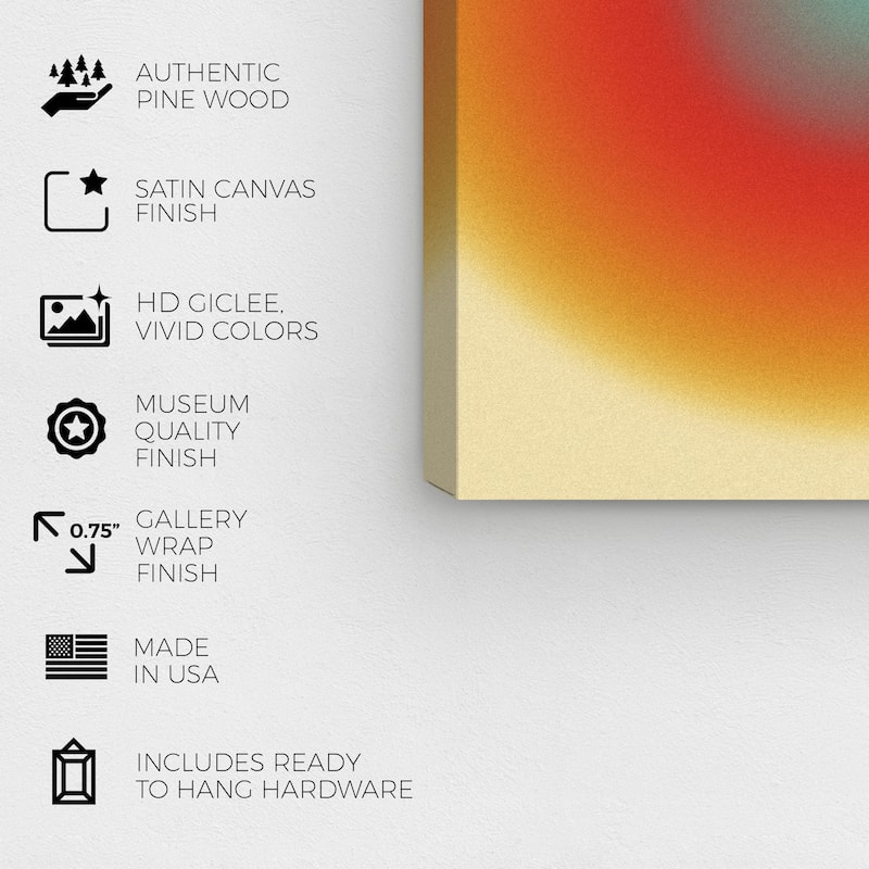 Wynwood Studio Canvas Abstract Ecliptic Sun Red Wall Art Canvas Print