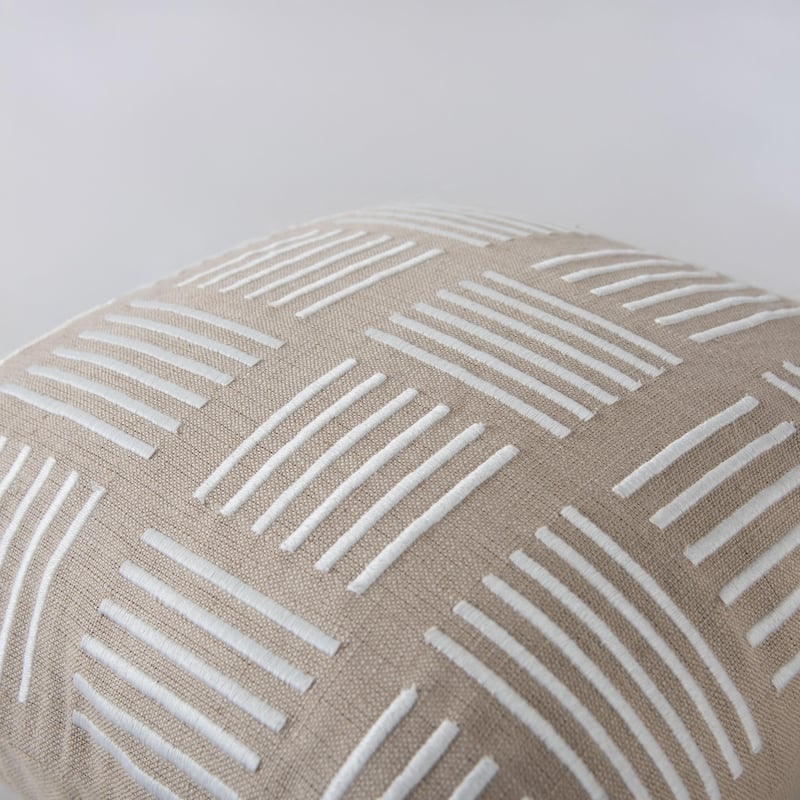 Donny Osmond Natural/Ivory Geometric Modern Industrial Throw Pillow, 20''x20''