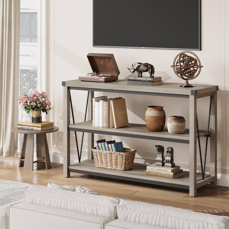 Farmhouse Entryway Table,47 Inch Narrow Long Console Table with Storage