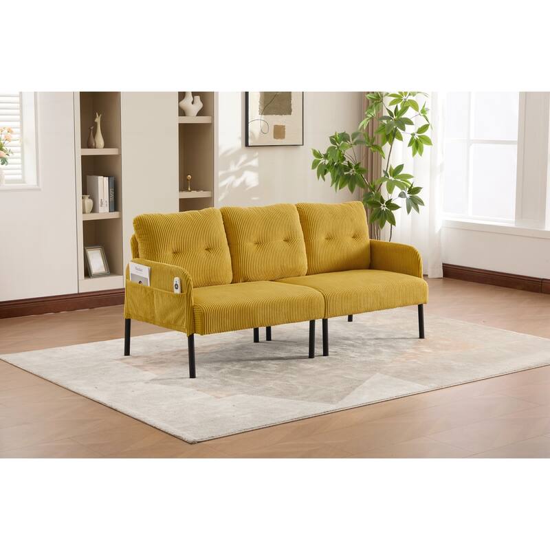 Oversized Loveseat, Modern & Plush Double-seater Sofa, Corduroy Upholstered Couch