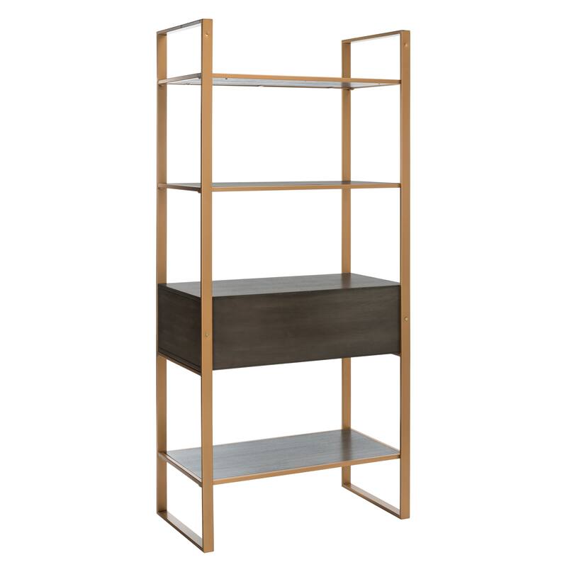 SAFAVIEH Edrie 4-Tier 1 Drawer Etagere Metal - 32" x 18" x 72" - 32Wx18Dx72H