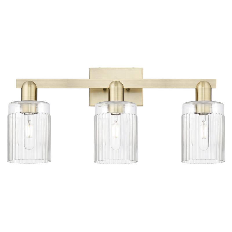 Innovations Lighting Endless Possibilities Arcadia - Hadley - 3 Light 24" Bath Vanity Light - Antique Brass/Clear