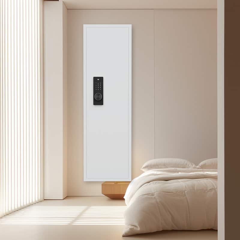 53" Password Touch Panel In-Wall Safe, Hidden Wall Gun Safe for Rifles with Adjustable Shelves