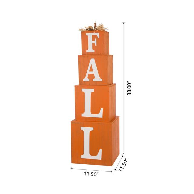 Glitzhome Wooden Nested Wording Box Decor