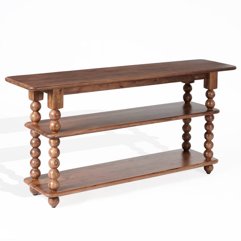 SAFAVIEH Couture Norbert 2-Shelf Wood Console Table - 64"W x 16"D x 30"H