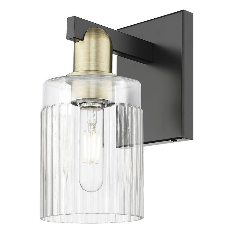Innovations Lighting 716-1W-11-5 Hadley Sconce Hadley 11" Tall Wall - Black Antique Brass / Clear
