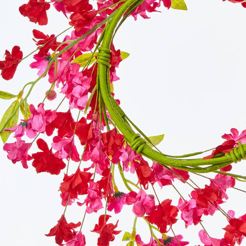 13" Pink Blossom Candle Ring