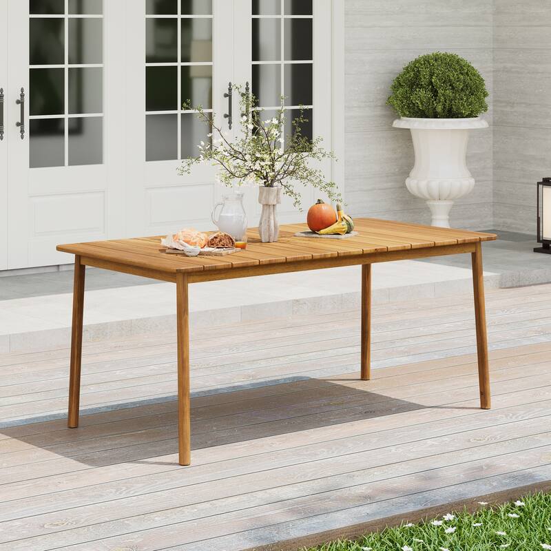 Christopher Knight Home - Cassian Acacia Wood Outdoor Dining Table - Teak Finish