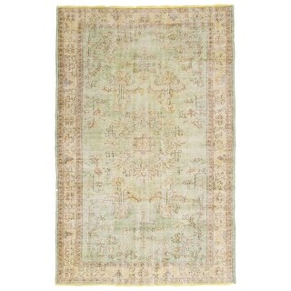 ECARPETGALLERY Hand-knotted Color Transition Light Green Wool Rug - 6'1 ...