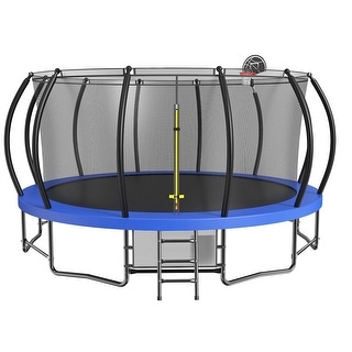 Trampoline Kids and Adults Outdoor Jumbo Round 16 Ft Trampoline with Enclosure