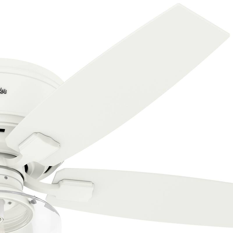 Hunter 52" Bennett Low Profile Ceiling Fan with Globe LED Light Kit and Handheld Remote
