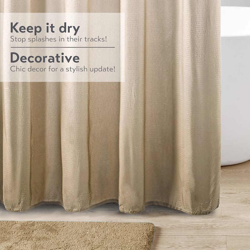 Madison Park Loire Ombre Printed Seersucker Shower Curtain