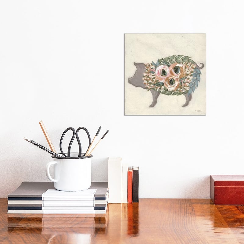 iCanvas "Alice The Pig" by Michele Norman Canvas Print - 12x12x1.5