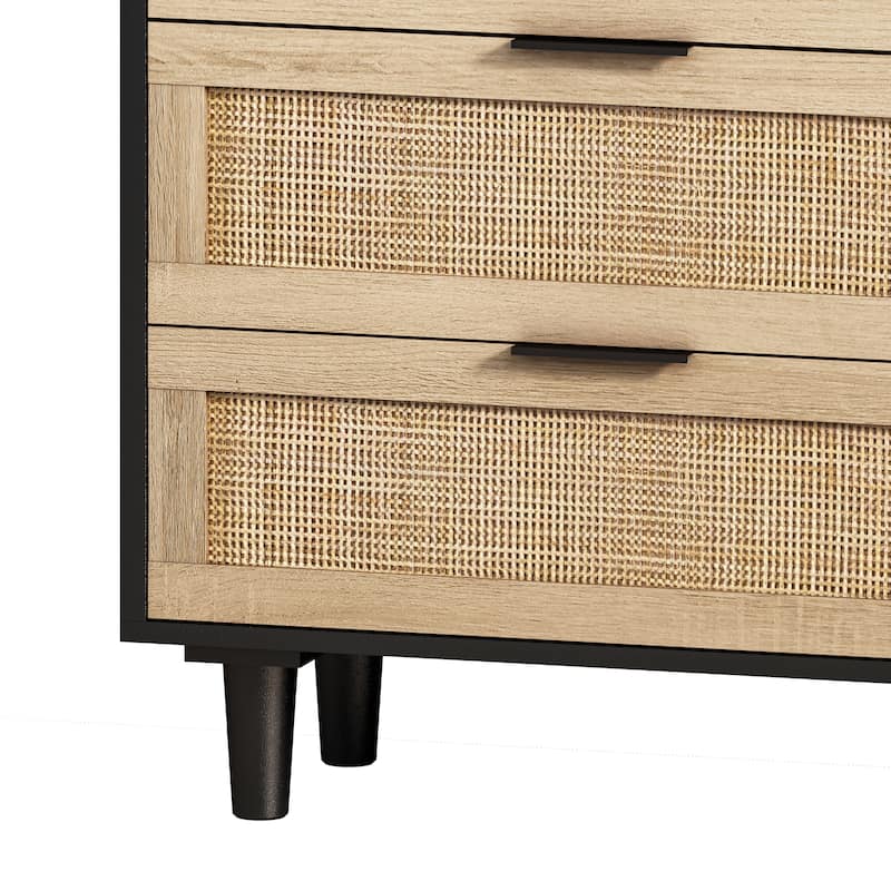 Modern Rattan Storage Cabinet Rattan Drawer,for Bedroom,Living Room