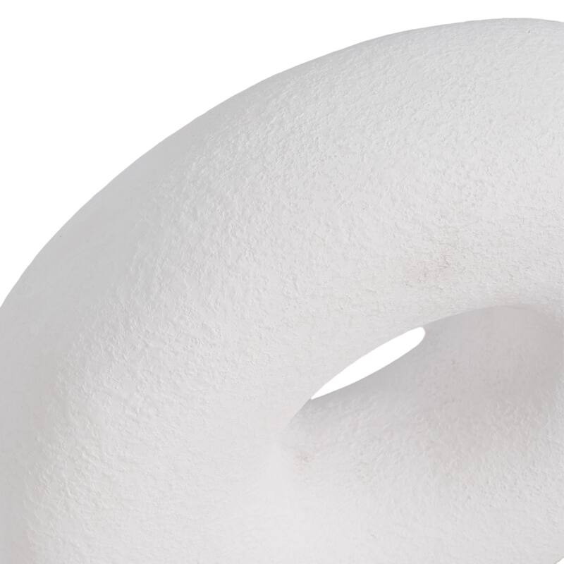 Sagebrook Home Ceramic Elegance Unique Slanted Circle Decor Piece for Modern Homes