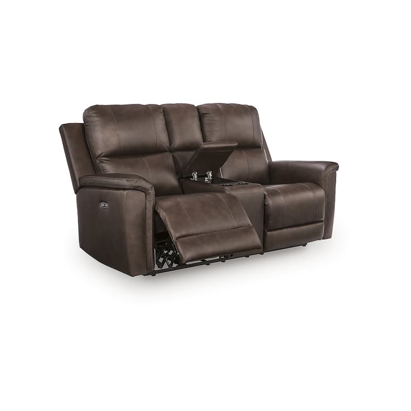 Signature Design by Ashley Burnley Power Reclining Loveseat with Console - 75" W x 41" D x 43" H
