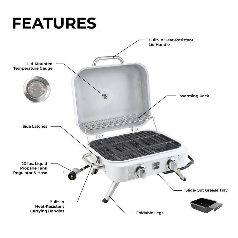 Kenmore 2-Burner Retro Portable Gas Grill
