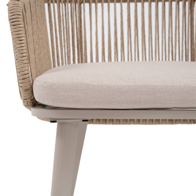 Outdoor Patio Dining Sets with PE Wicker Chairs and Extendable Aluminum Dining Table for 8 Persons