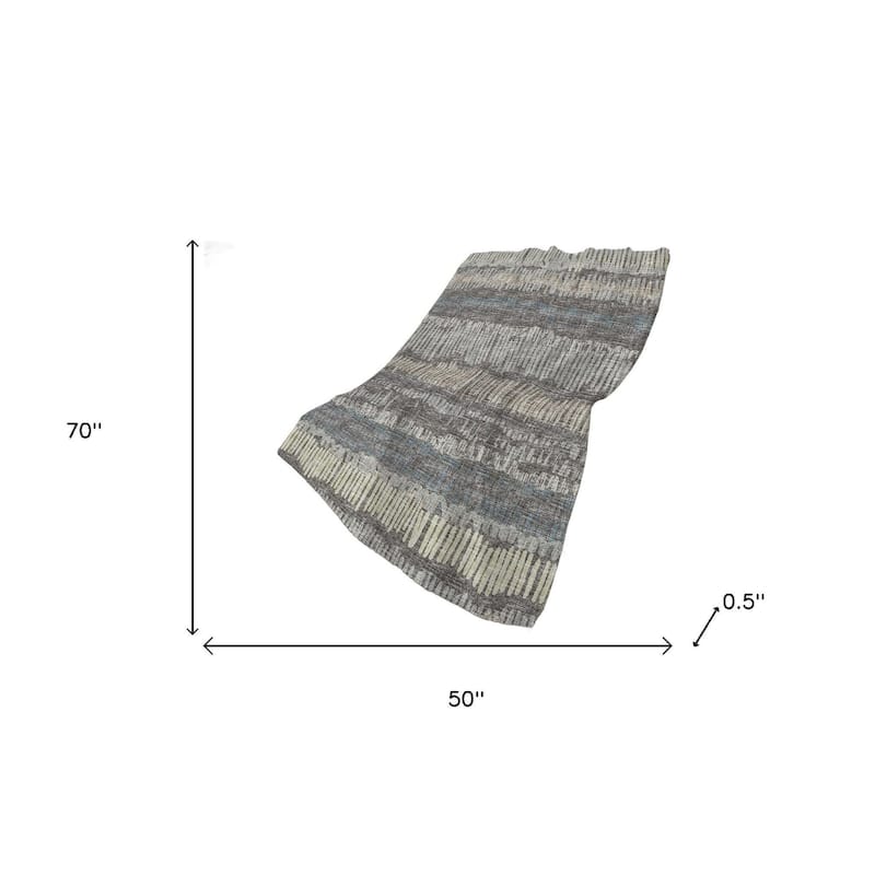 HomeRoots 50" X 70" Gray And Charcoal Abstract Polyester Woven Plush Throw Blanket